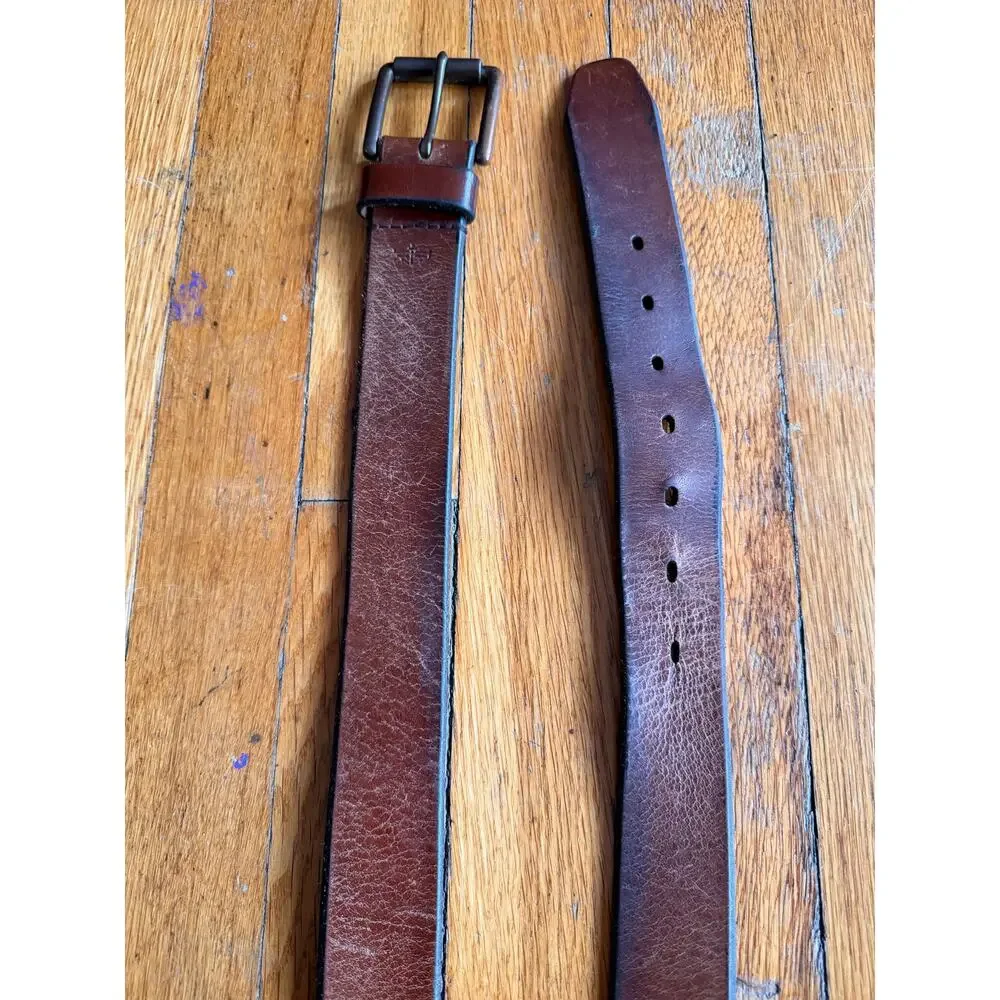 DOCKERS Distressed Brown Leather Belt Mens sz 36